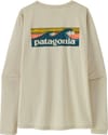 Patagonia + W's L/S Cap Cool Daily Shirt - Boardshort Logo Dyno White - 3