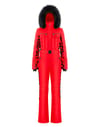 Stretch Ski Overall Leopard Scarlet Red + Poivre Blanc