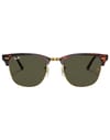 Ray-Ban + Clubmaster Polished Tortoise On Gold G-15 Green