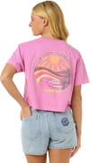 Rip Curl + Sun & Sea Crop Tee W Pink - 3