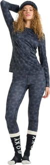 Roxy + Daybreak Brushed Pants True Black Snowflakes - 3