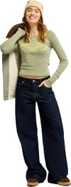 Roxy + Sun And Done Loose Denim Jean Deep Sea - 4