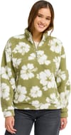 Roxy + Jive Talking Bonded Polar Fleece Oil Green Hippy Bico