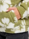 Roxy + Jive Talking Bonded Polar Fleece Oil Green Hippy Bico - 7