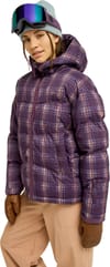 Roxy + 15K Alofted Puffy Jacket Blackberry Wine Chill Checkmat