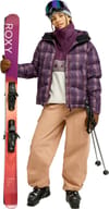 Roxy + 15K Alofted Puffy Jacket Blackberry Wine Chill Checkmat - 4