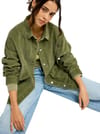 Roxy + Kick Back Washed Cord Shirt Winter Moss