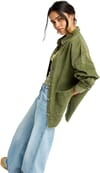 Roxy + Kick Back Washed Cord Shirt Winter Moss - 3