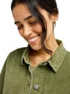 Roxy + Kick Back Washed Cord Shirt Winter Moss - 9