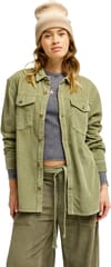 Roxy + Let It Go Cord Shirt Oil Green