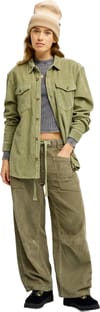 Roxy + Let It Go Cord Shirt Oil Green - 5