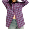 Let It Go Check Shirt Blackberry Wine Purple Plaid + Roxy