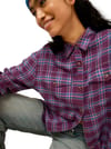 Roxy + Let It Go Check Shirt Blackberry Wine Purple Plaid - 6
