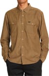 Freeman Cord Print Woven Top Khaki + Rvca