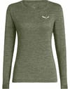 Puez Melange Dry W L/S Tee Faded Green Melange + Salewa