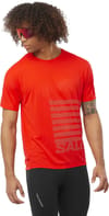 Salomon + Sense Aero SS Tee Gfx M Cherry Tomato/Rainy Day