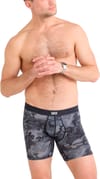 Saxx Underwear + Vibe Xtra Soft Comfort BB Fly 3pk Wood Camo/Grey Heather/Black