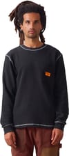 Service Works + Waffle Contrast Thermal LS Tee Black White