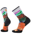 Trail Run Targeted Cushion Singletrack Print Crew Socks Orange Rust + Smartwool