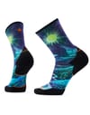 Trail Run Targeted Cushion Treeline Print Crew Socks Deep Navy + Smartwool