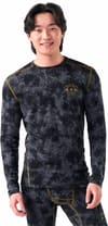 Smartwool + M Classic Thermal Merino Base Layer Crew Boxed Black Tie Dye/Honey Gold