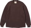 Heavyweight Waffle Pullover Dark Brown + Snow Peak