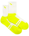 Crew Race Sock White/Fluro Yellow + Soar