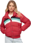 Superdry + Retro Panel Short Puffer Coat Alpine Red