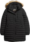 Fuji Hooded Mid Length Puffer Black + Superdry