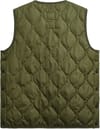 Taion + Military Zip V Neck Down Vest Dark Olive
