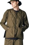 Taion + Military Zip V Neck Down Vest Dark Olive - 4