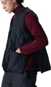 Taion + Military Zip V Neck Down Vest Dark Choco - 4