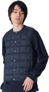 Taion + Crew Neck Button Down Vest Navy