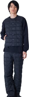 Taion + Crew Neck Button Down Vest Navy - 3