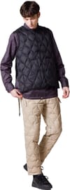 Taion + Military Crew Neck Down Vest Soft Shell Black - 4
