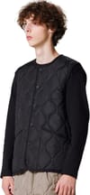 Taion + Military Button Crew Neck Down Vest Black - 3