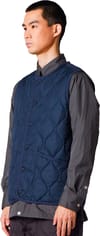 Taion + Military Button Crew Neck Down Vest Dark Choco - 3