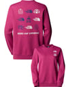 W Outdoor Graphic Crew Cyber Berry + The North Face