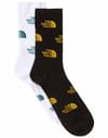 Everyday Crew Sock Logo 2P TNF Blk Smt Gold TNF Wht Hntr Grn + The North Face