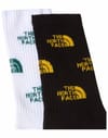 The North Face + Everyday Crew Sock Logo 2P TNF Blk Smt Gold TNF Wht Hntr Grn