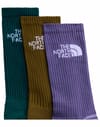 The North Face + Multi Sport Cush Crew Sock 3P Grounded Plum Caraway