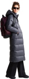 The North Face + W Hydrenalite City Long Down Hooded Parka Anthracite Grey - 3