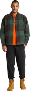 + Fleece Lined Check Overshirt Mole Yd - 3