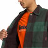 + Fleece Lined Check Overshirt Mole Yd - 4