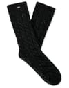 Ugg + W Elowyn Cable Knit Fleece Lined Sock Black Confetti