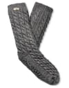 Ugg + W Elowyn Cable Knit Fleece Lined Sock Charcoal Heather Confetti