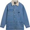 Drill Chore Denim Sherpa Coat Stonewash Blue + Vans