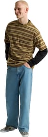 Vans + Stripe Ringer Loose SS Knit Olive Brown - 5