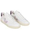Veja + V-12 Leather Extra White Parme Magenta