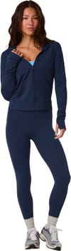 Vuori + Vuori Allthefeels Mini FZ Hoodie W Blue Coast - 4